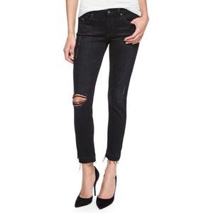 Ag Adriano Goldschmied Distressed Cropped Jeans